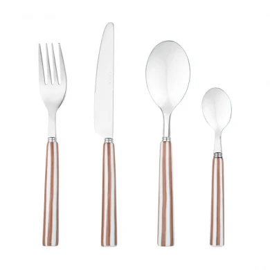 CUTLERY SET LIGNE PINK CERAMIC HANDLE STAINLESS STEEL 18/0 16 PCS.