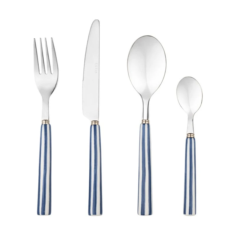 CUTLERY SET LIGNE BLUE CERAMIC HANDLE STAINLESS STEEL 18/0 16 PCS.