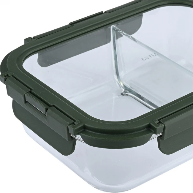 ESTIA ΦΑΓΗΤΟΔΟΧΕΙΟ CLICK&amp;SEAL 2 ΘΕΣΕΩΝ ΜΕ ΑΕΡΑΓΩΓΟ 1030ml OLIVE