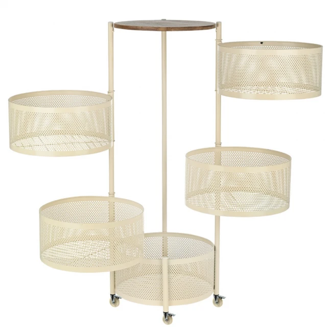 ORGANIZATION TROLLEY ALLURE METALLIC WITH 5 DRAWERS IVORY