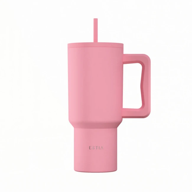 ESTIA ΘΕΡΜΟΣ STRAW TUMBLER XL SAVE THE AEGEAN 900ml ROSE