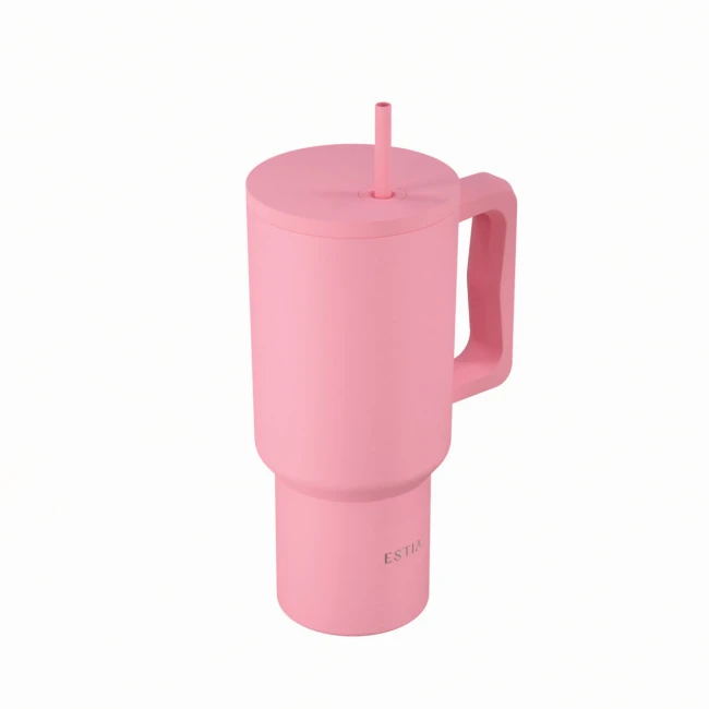 ESTIA ΘΕΡΜΟΣ STRAW TUMBLER XL SAVE THE AEGEAN 900ml ROSE