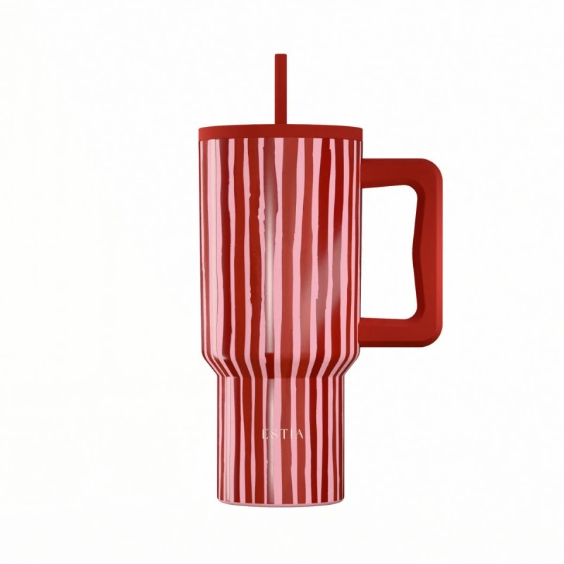 INSULATED STRAW TUMBLER XL SAVE THE AEGEAN 900ml VIVA STRIPE