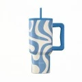 INSULATED STRAW TUMBLER XL SAVE THE AEGEAN 900ml OCEAN WAVES