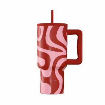 INSULATED STRAW TUMBLER XL SAVE THE AEGEAN 900ml CORAL WAVES