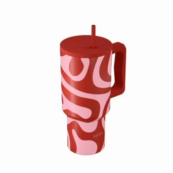 INSULATED STRAW TUMBLER XL SAVE THE AEGEAN 900ml CORAL WAVES