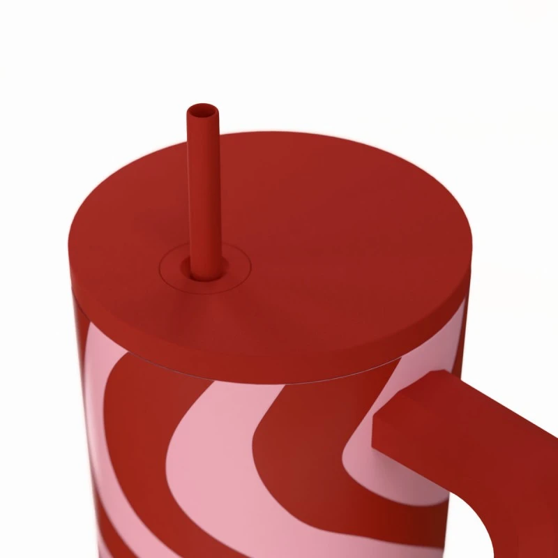 ESTIA ΘΕΡΜΟΣ STRAW TUMBLER XL SAVE THE AEGEAN 900ml CORAL WAVES