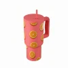 ESTIA ΘΕΡΜΟΣ STRAW TUMBLER XL SAVE THE AEGEAN 900ml ORANGE POP