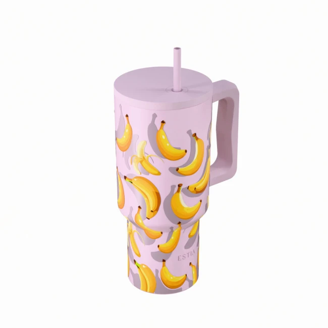 ESTIA ΘΕΡΜΟΣ STRAW TUMBLER XL SAVE THE AEGEAN 900ml BANANA MOOD