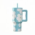 ESTIA ΘΕΡΜΟΣ STRAW TUMBLER XL SAVE THE AEGEAN 900ml BLUE DAISY