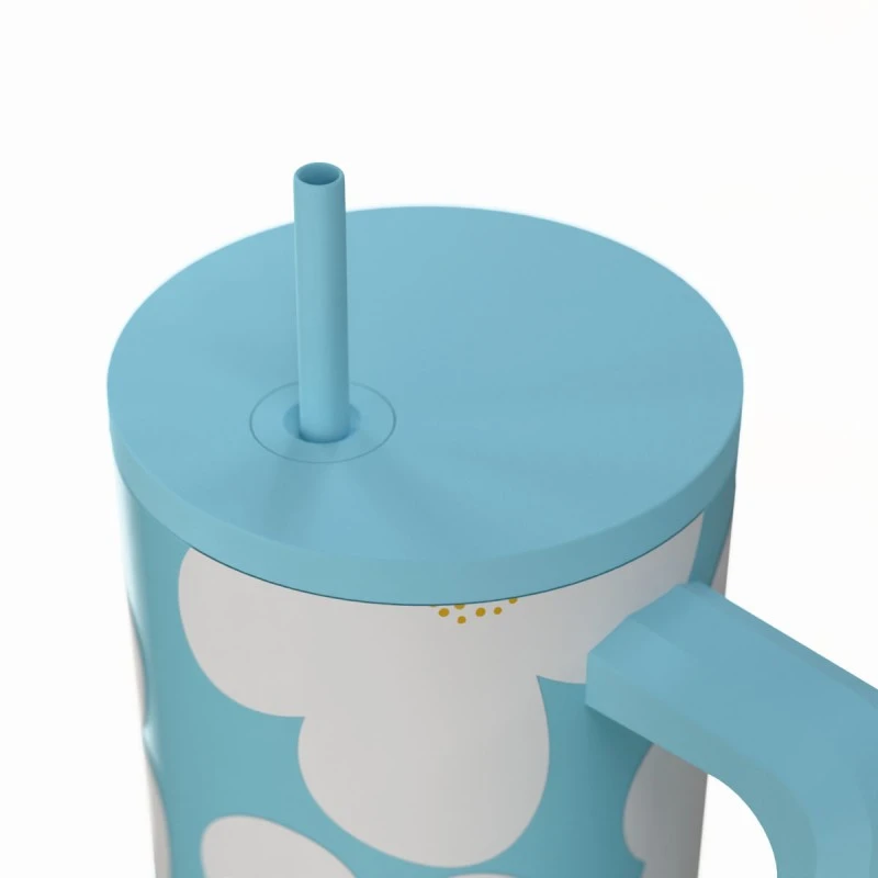 ESTIA ΘΕΡΜΟΣ STRAW TUMBLER XL SAVE THE AEGEAN 900ml BLUE DAISY