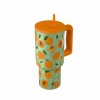 INSULATED STRAW TUMBLER XL SAVE THE AEGEAN 900ml PEACH GARDEN
