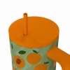INSULATED STRAW TUMBLER XL SAVE THE AEGEAN 900ml PEACH GARDEN
