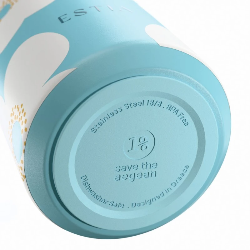 INSULATED FLOW SAVE THE AEGEAN 500ml BLUE DAISY