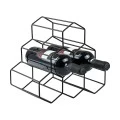 METALLIC WINE BOTTLE RACK PRISMA FOR 6 BOTTLES