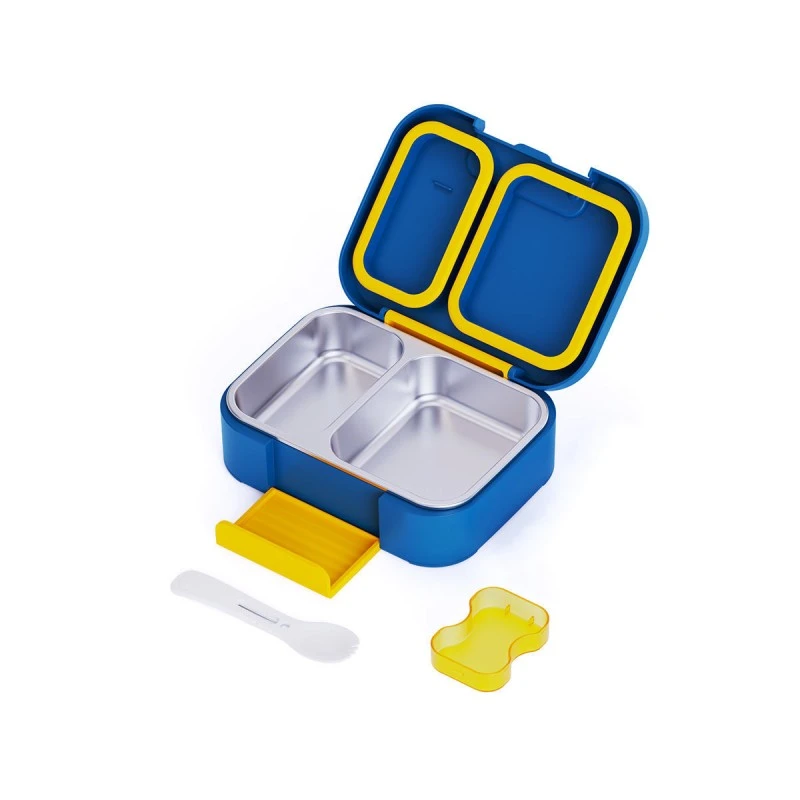 KIDS LUNCH BOX SAVE THE AEGEAN 750ml WITH DOUBLE REMOVABLE STAINLESS STEEL COMPARTMENT CITY HEROES