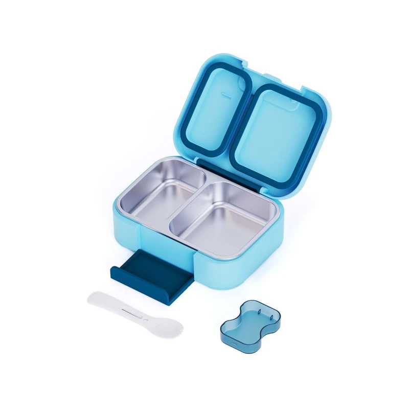 KIDS LUNCH BOX SAVE THE AEGEAN 750ml WITH DOUBLE REMOVABLE STAINLESS STEEL COMPARTMENT OCEAN PLAY
