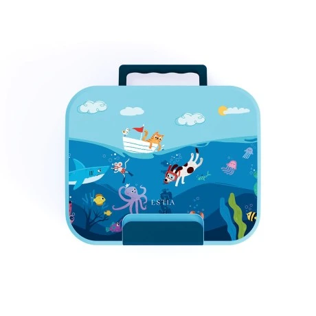 KIDS LUNCH BOX SAVE THE AEGEAN 1040ml WITH TRIPLE REMOVABLE COMPARTMENT OCEAN PLAY