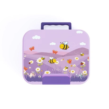 KIDS LUNCH BOX SAVE THE AEGEAN 750ml WITH STAINLESS STEEL REMOVABLE COMPARTMENTS GARDEN FRIENDS