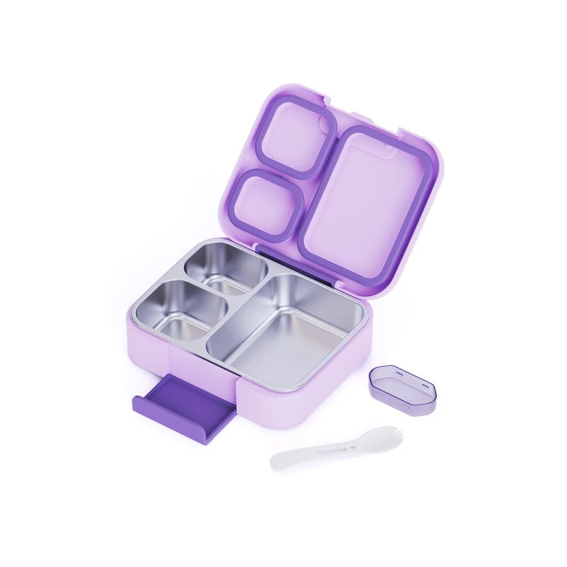 KIDS LUNCH BOX SAVE THE AEGEAN 750ml WITH STAINLESS STEEL REMOVABLE COMPARTMENTS GARDEN FRIENDS