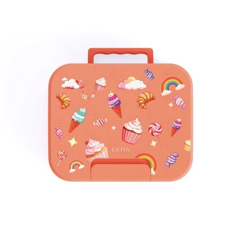 KIDS LUNCH BOX SAVE THE AEGEAN 750ml WITH 3 STAINLESS STEEL REMOVABLE COMPARTMENTS CANDY SKY