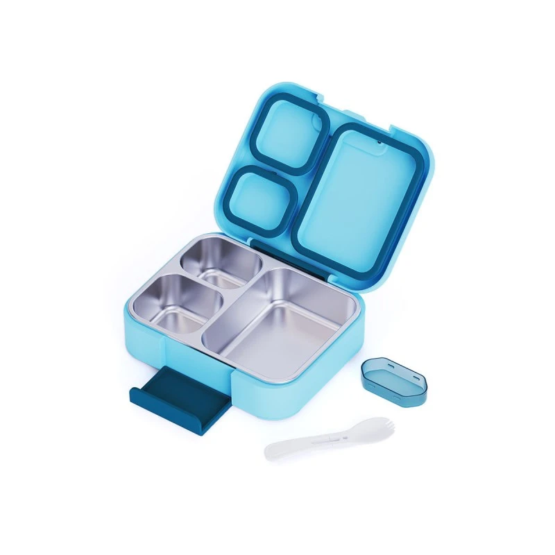 KIDS LUNCH BOX SAVE THE AEGEAN 750ml WITH 3 STAINLESS STEEL REMOVABLE COMPARTMENTS OCEAN PLAY