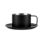 COFFEE CUP WITH SAUCER TAZZINA STAINLESS STEEL 250ml BLACK