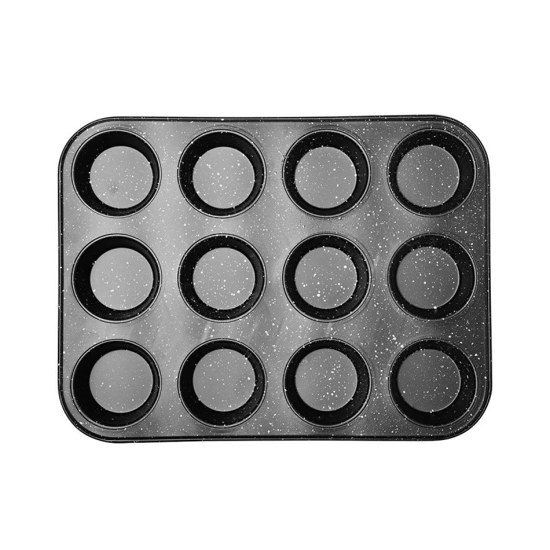 MUFFIN PAN STONE CARBON STEEL 36x27x3cm 12 CUPS