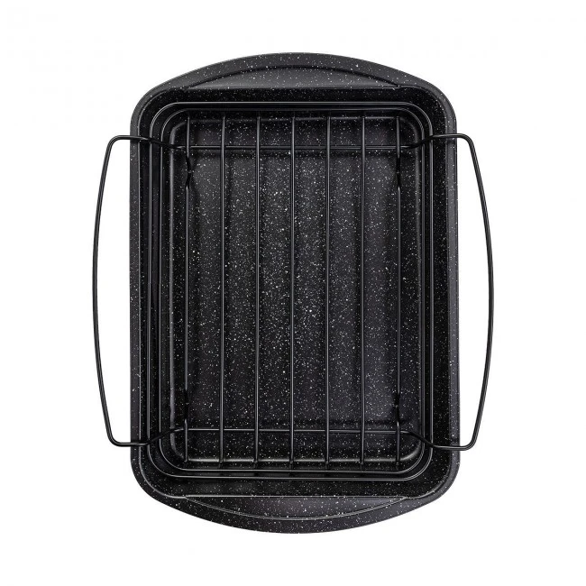 BAKING PAN MAGMA NON-STICK CARBON STEEL RECTANGULAR 45.5x37x7cm 6lt WITH GRILL RACK