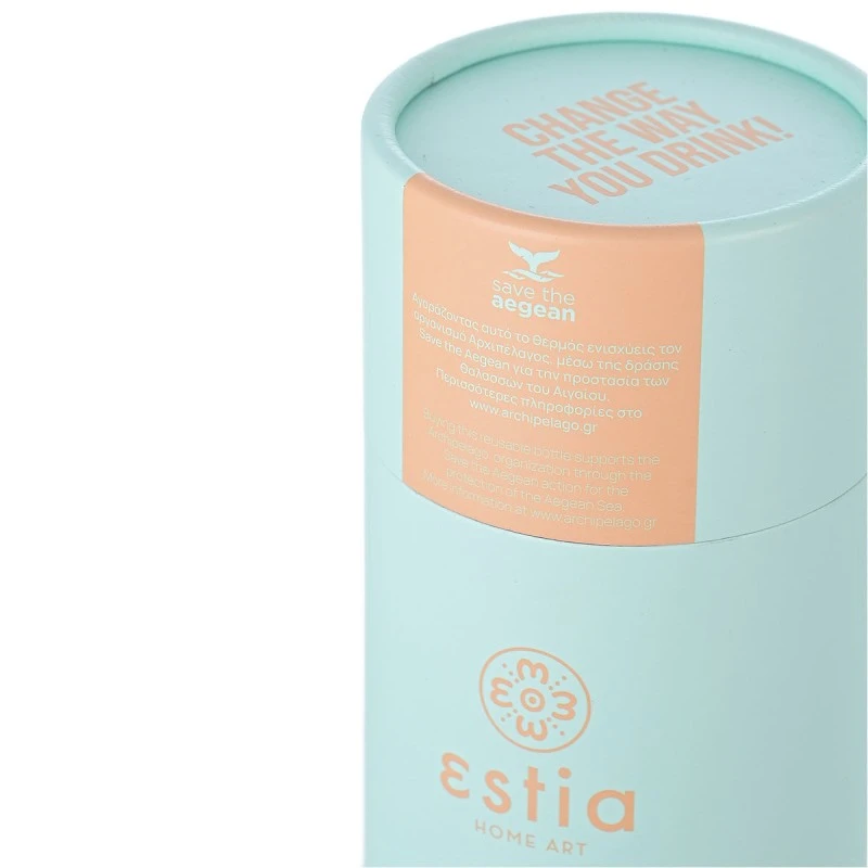 ESTIA ΘΕΡΜΟΣ TRAVEL FLASK SAVE THE AEGEAN 500ml BERMUDA GREEN