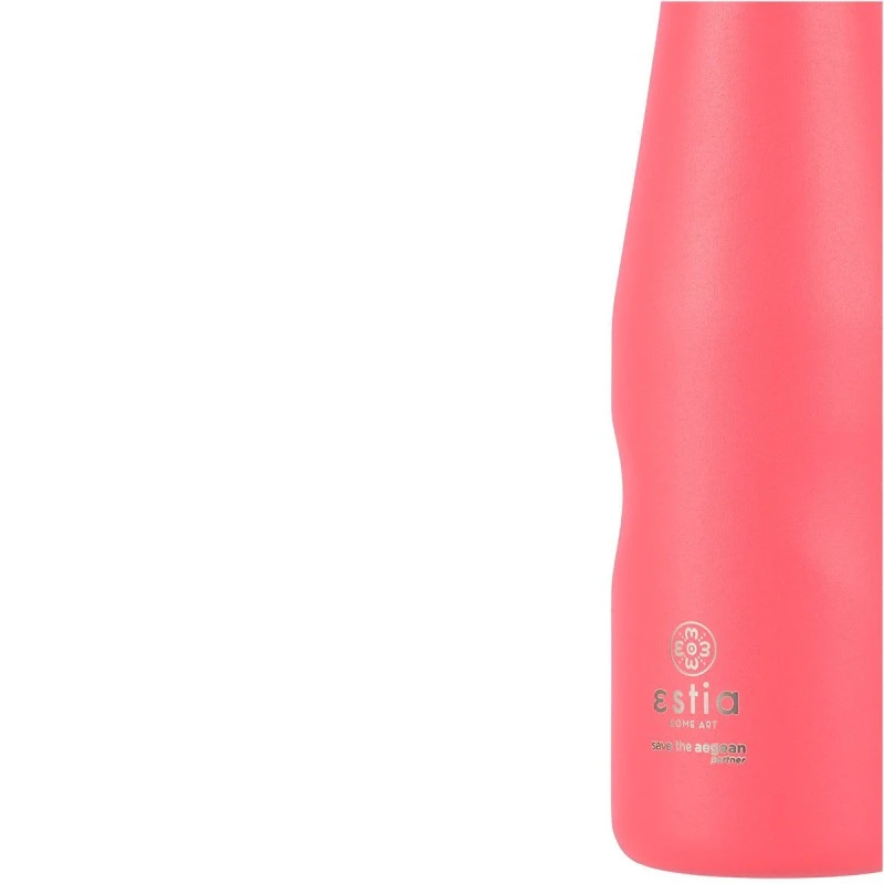 INSULATED BOTTLE TRAVEL FLASK SAVE THE AEGEAN 500ml FUSION CORAL