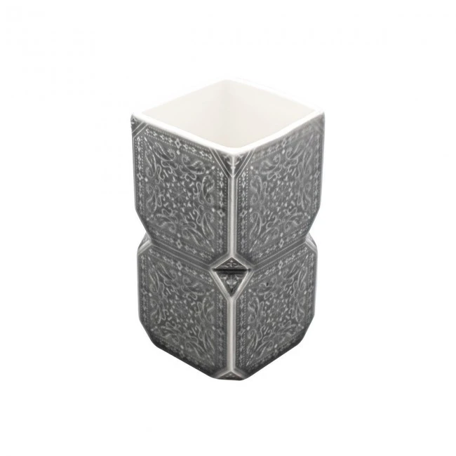 TOOTHBRUSH HOLDER FENG SHUI CERAMIC GREY