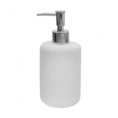 SOAP DISPENSER CLAY CERAMIC 500ml WHITE