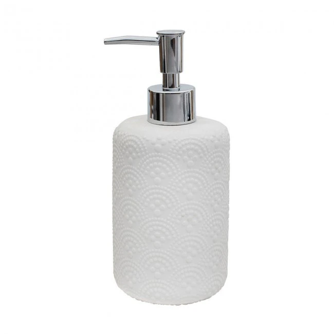 SOAP DISPENSER CLAY CERAMIC 500ml WHITE