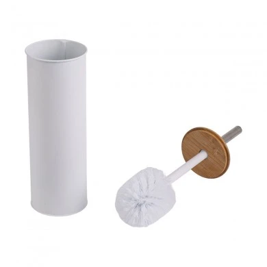 TOILET BRUSH BAMBOO ESSENTIALS METALLIC WHITE