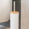 TOILET BRUSH BAMBOO ESSENTIALS METALLIC WHITE