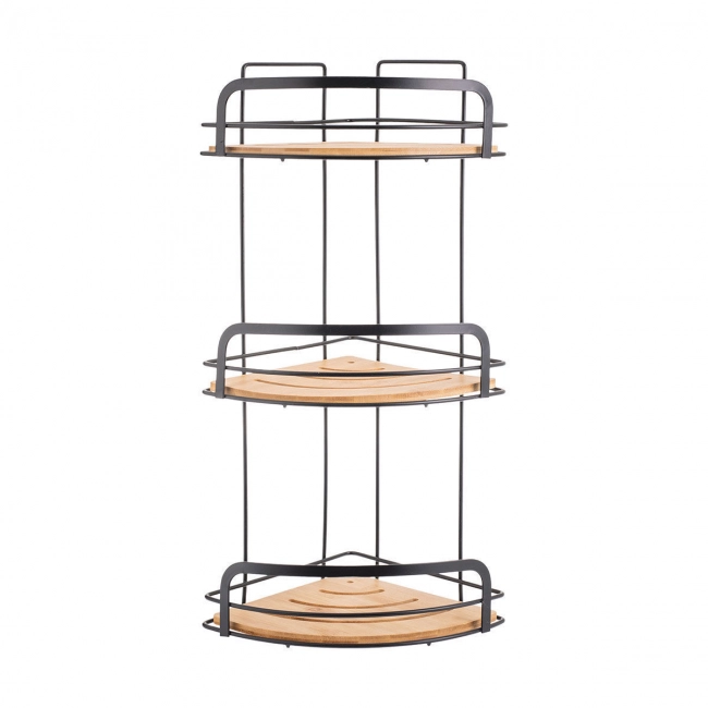 ESTIA ΕΤΑΖΕΡΑ BAMBOO ESSENTIALS ΜΕΤΑΛΛΙΚΗ ΓΩΝΙΑΚΗ 3 ΘΕΣΕΩΝ 49x19.5x19.5cm