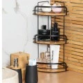 BATHROOM CORNER SHELVES BAMBOO ESSENTIALS METALLIC  3-TIER 49x19.5x19.5cm