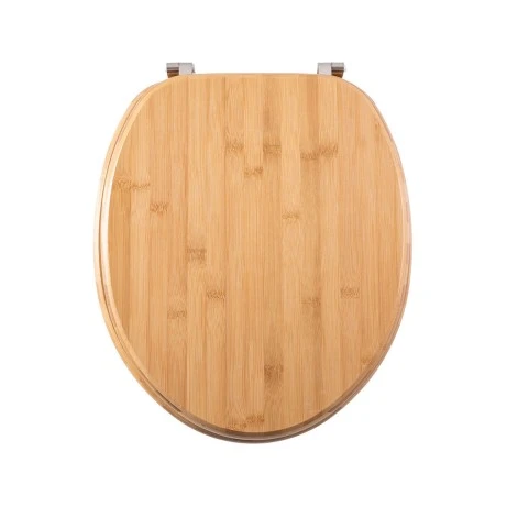 TOILET SEAT BAMBOO ESSENTIALS WITH ADJUSTABLE STEEL HINGES