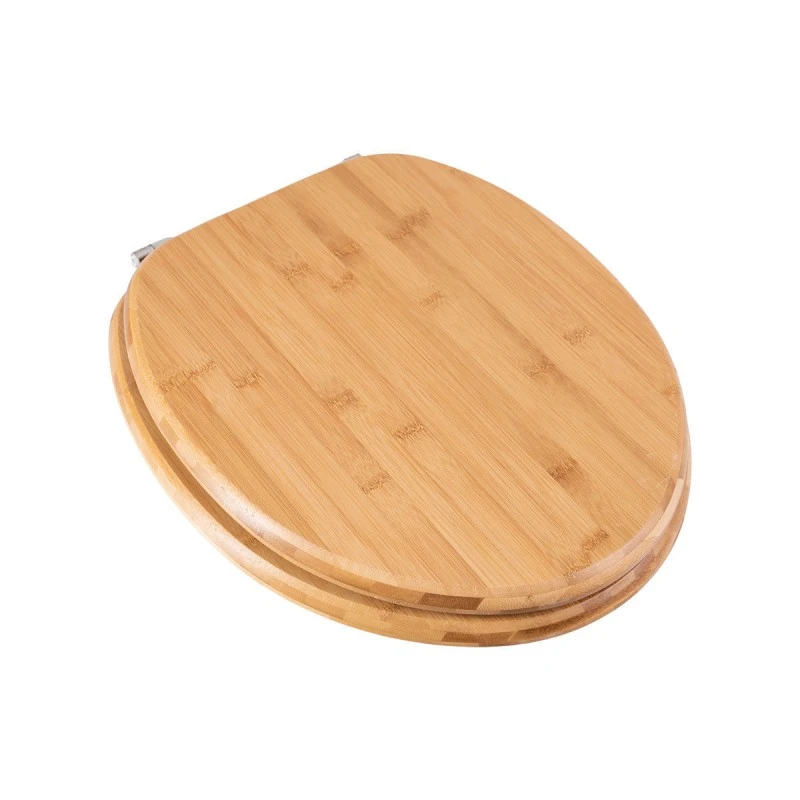 TOILET SEAT BAMBOO ESSENTIALS WITH ADJUSTABLE STEEL HINGES