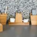 BATHROOM ACCESSORISEES BAMBOO ESSENTIAL WITH PLATE SET 3pc
