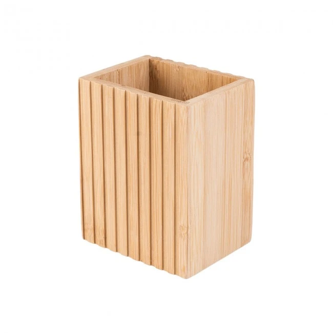 TOOTHBRUSH HOLDER BAMBOO ESSENTIALS  8.3x6.5x10.3cm RECTANGULAR