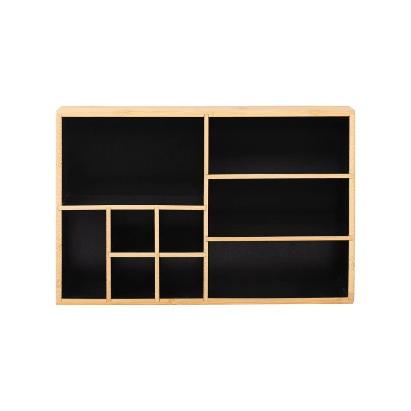 COSMETIC ORGANIZER BAMBOO ESSENTIALS 33x21x9cm WITH 9 SLOTS