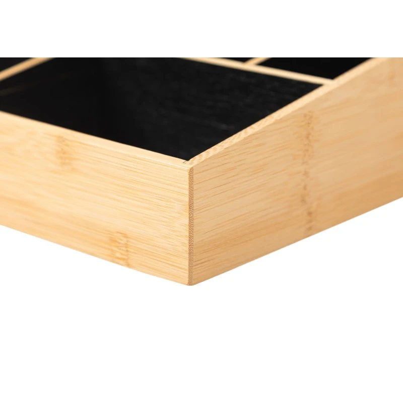 COSMETIC ORGANIZER BAMBOO ESSENTIALS 33x21x9cm WITH 9 SLOTS