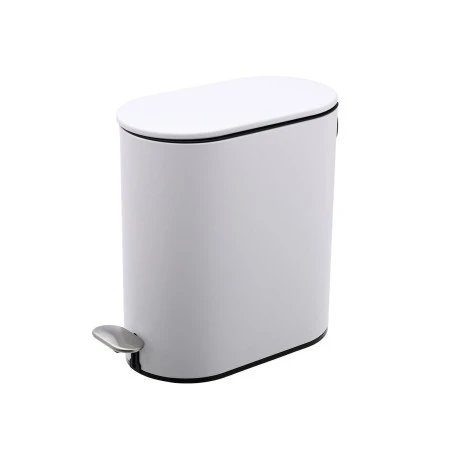 BATHROOM BIN SLIM SOFT CLOSE 5lt MATTE WHITE