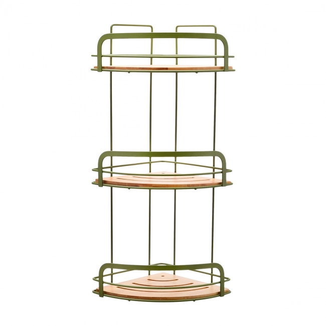 ESTIA ΕΤΑΖΕΡΑOLIVE SERIES  ΜΕΤΑΛΛΙΚΗ ΓΩΝΙΑΚΗ 3 ΘΕΣΕΩΝ 49x19.5x19.5cm ΛΑΔΙ