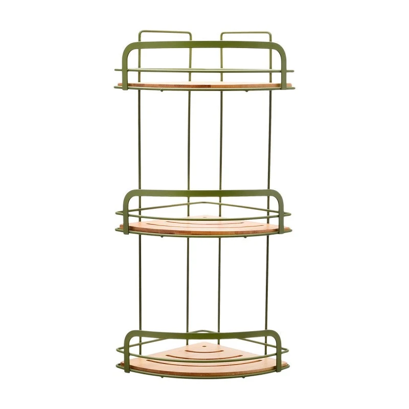 ESTIA ΕΤΑΖΕΡΑOLIVE SERIES  ΜΕΤΑΛΛΙΚΗ ΓΩΝΙΑΚΗ 3 ΘΕΣΕΩΝ 49x19.5x19.5cm ΛΑΔΙ