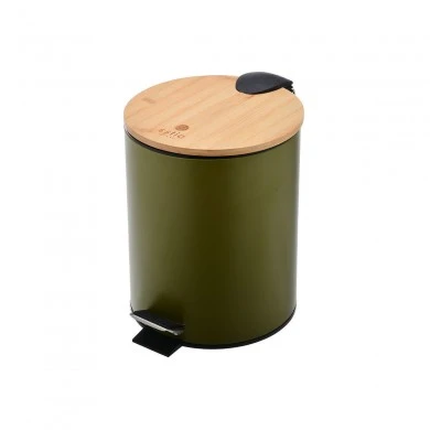 BATHROOM BIN BAMBOO OLIVE SERIES CLOSE 5lt OLIVE