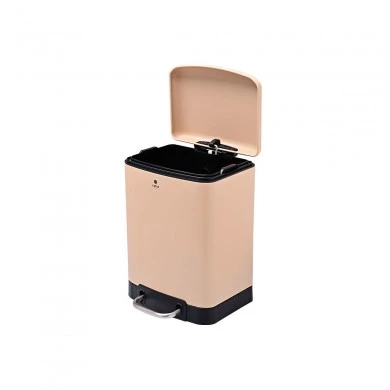 BATHROOM BIN SOFT CLOSE RECTANGULAR 6lt MATTE BEIGE