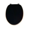 TOILET SEAT BAMBOO ESSENTIALS WITH ADJUSTABLE STAINLESS STEEL HINGES BLACK